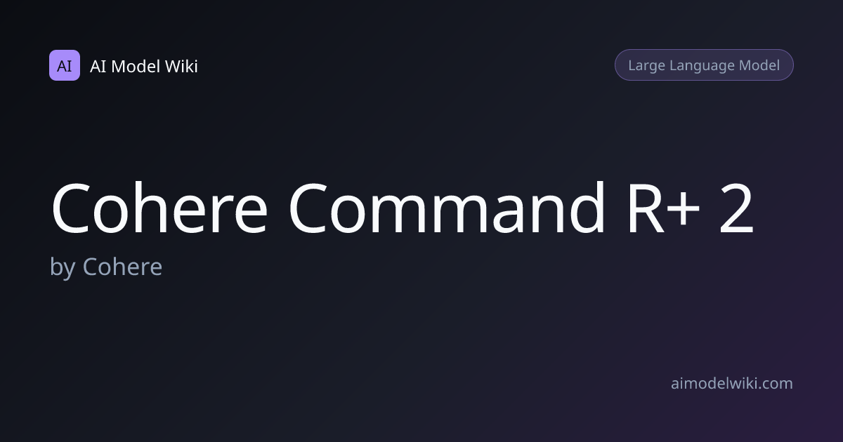 Cohere Command R+ 2 review — by Cohere — AI Model Wiki